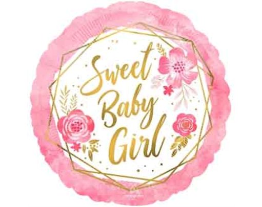 18in SWEET BABY GIRL FOIL BALLOON