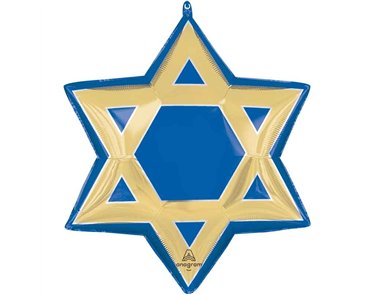 HAPPY HANUKKAH STAR OF DAVID SUPERSHAPE FOIL BALLOON
