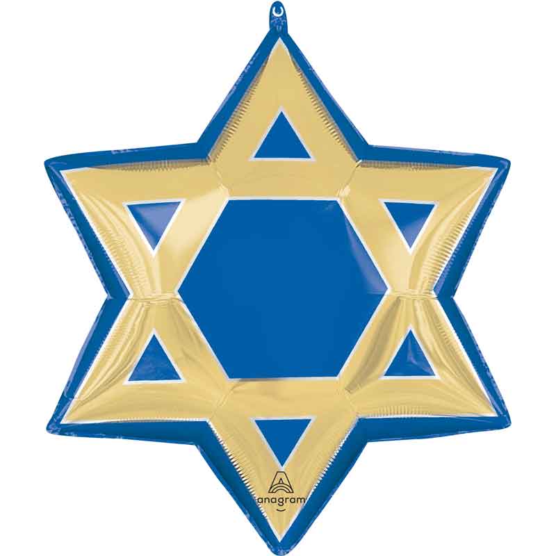 HAPPY HANUKKAH STAR OF DAVID SUPERSHAPE FOIL BALLOON