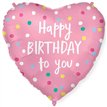 18in HAPPY BIRTHDAY PINK HEARTS FOIL BALLOON