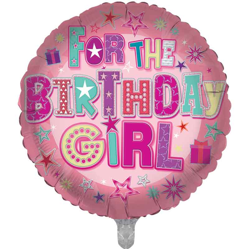18in BIRTHDAY GIRL FOIL BALLOON