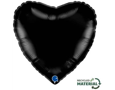 18in BLACK HEART FOIL BALLOON