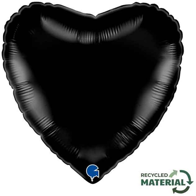 18in BLACK HEART FOIL BALLOON