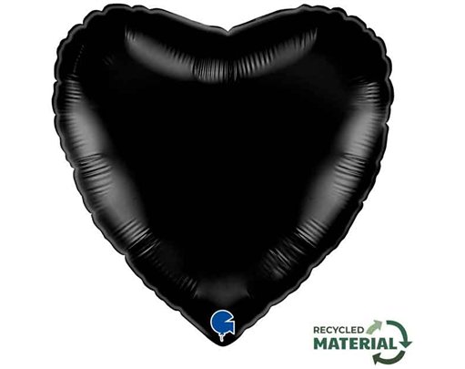 18in BLACK HEART FOIL BALLOON