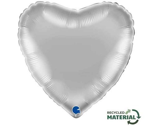 18in SILVER HEART FOIL BALLOON