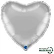 18in SILVER HEART FOIL BALLOON
