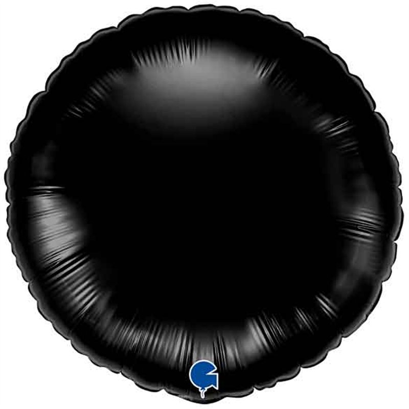 18in BLACK ROUND FOIL BALLOON