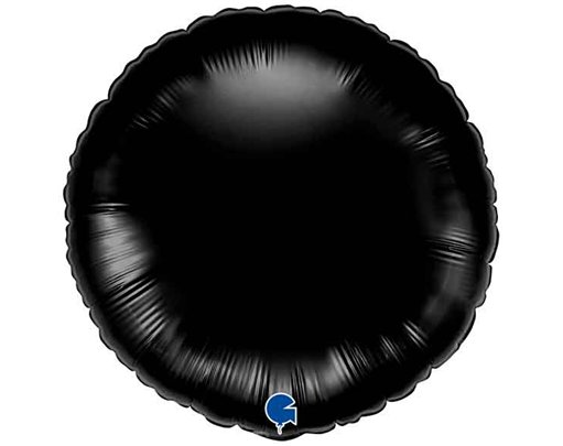 18in BLACK ROUND FOIL BALLOON