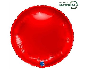 18in RED ROUND FOIL BALLOON
