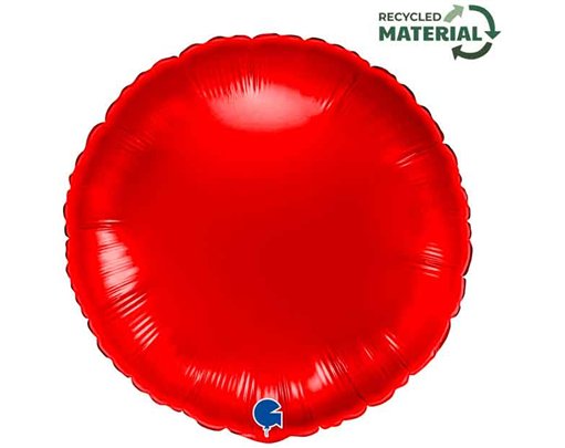 18in RED ROUND FOIL BALLOON