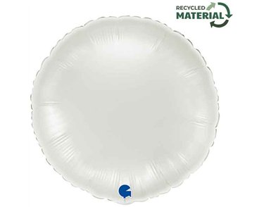 18in WHITE ROUND FOIL BALLOON