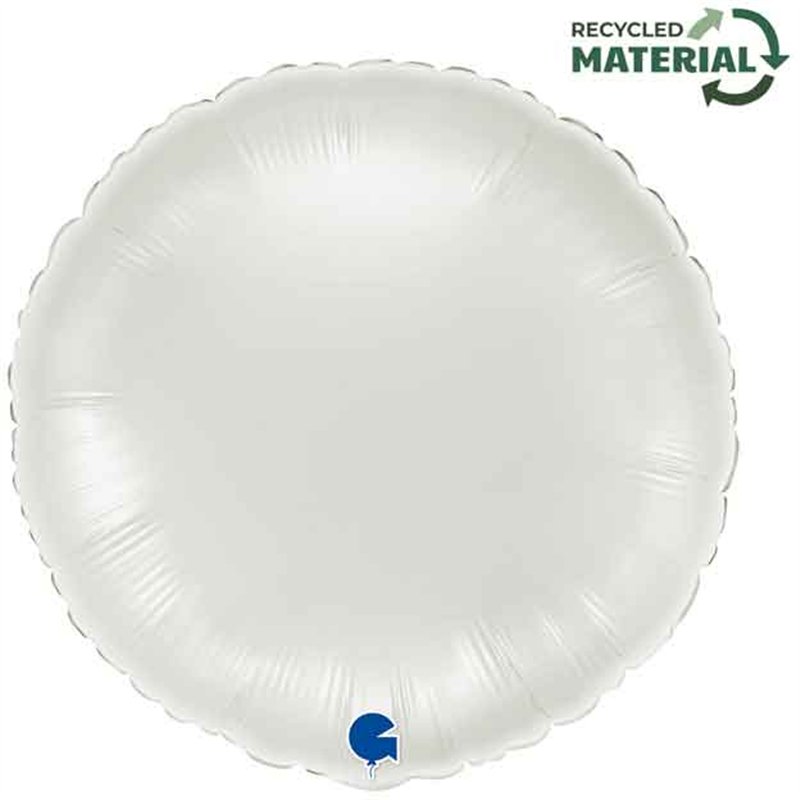 18in WHITE ROUND FOIL BALLOON
