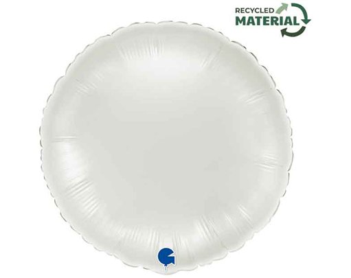 18in WHITE ROUND FOIL BALLOON