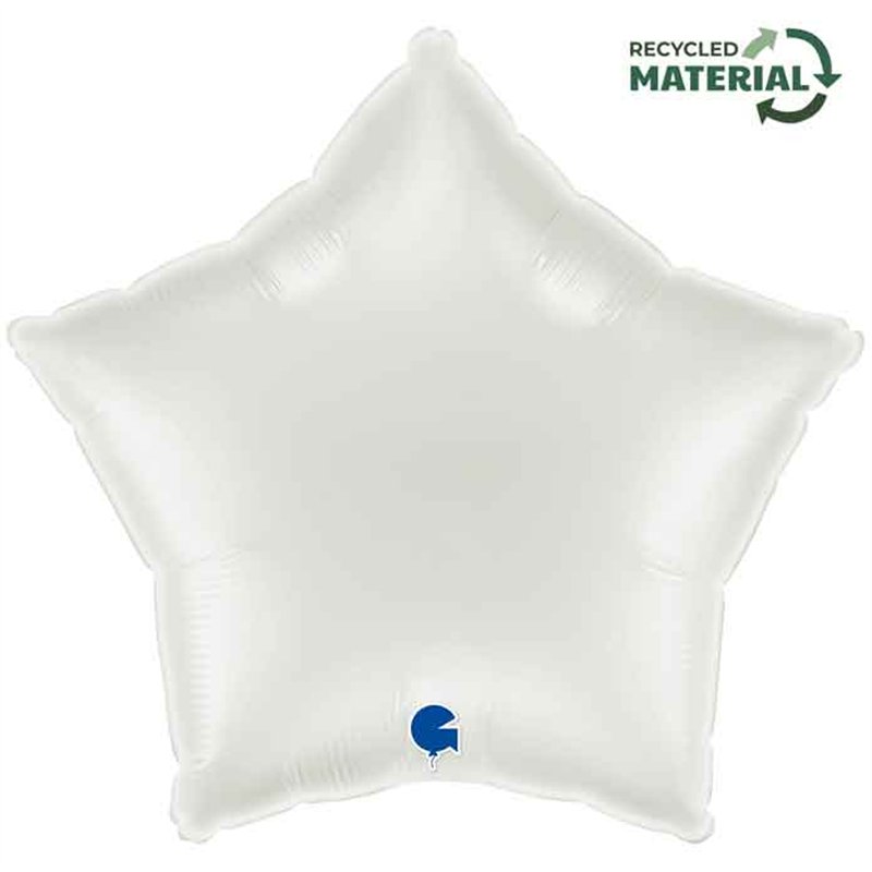 18in WHITE STAR FOIL BALLOON