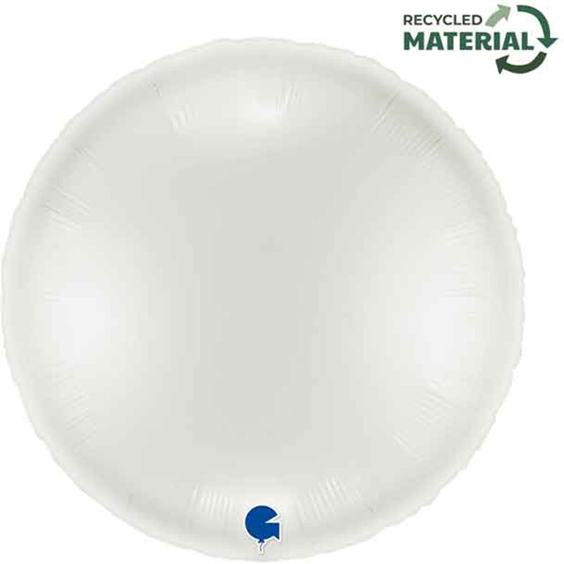 31in WHITE ROUND FOIL BALLOON