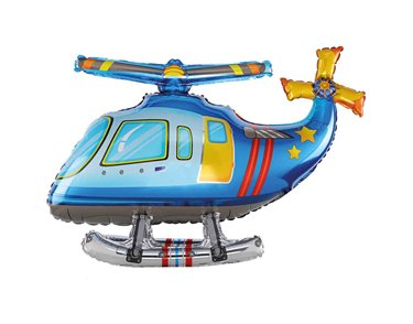 3D BLUE HELICOPTER AIR FILL FOIL BALLOON