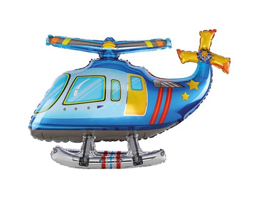 3D BLUE HELICOPTER AIR FILL FOIL BALLOON