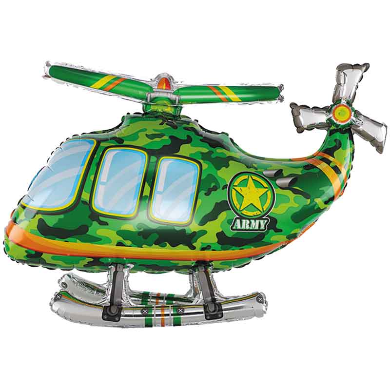 3D GREEN HELICOPTER AIR FILL FOIL BALLOON
