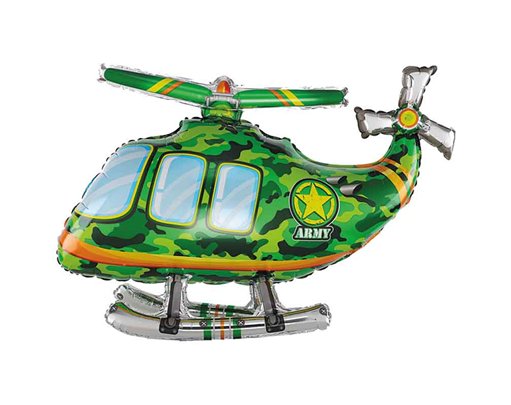 3D GREEN HELICOPTER AIR FILL FOIL BALLOON