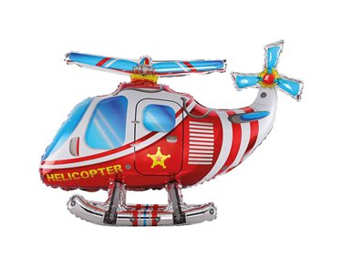 3D RED HELICOPTER AIR FILL FOIL BALLOON