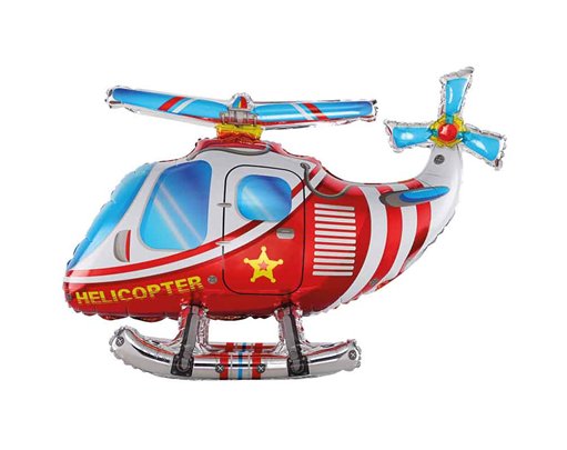 3D RED HELICOPTER AIR FILL FOIL BALLOON