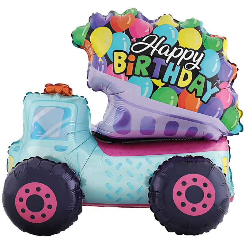 3D BIRTHDAY TRUCK AIR FILL FOIL BALLOON