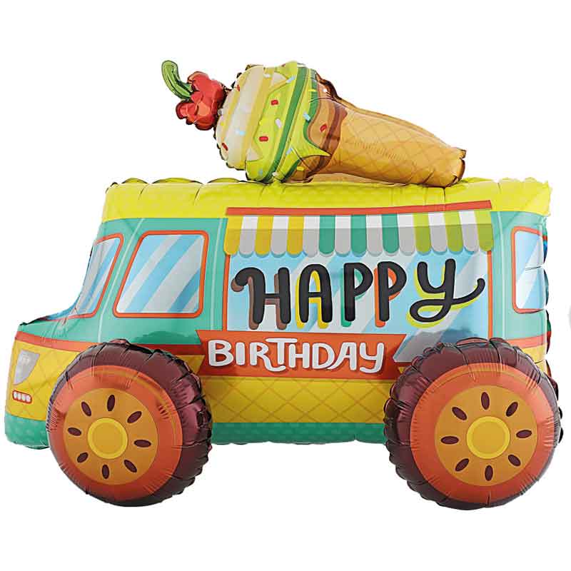 3D  ICE CREAM TRUCK AIR FILL FOIL BALLOON