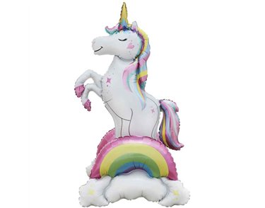 3D UNICORN AND RAINBOW AIR FILL FOIL BALLOON