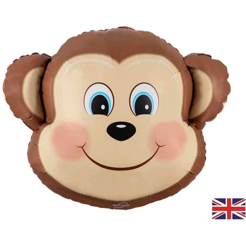 19in CUTE MONKEY HEAD SHAPED FOIL BALLOON