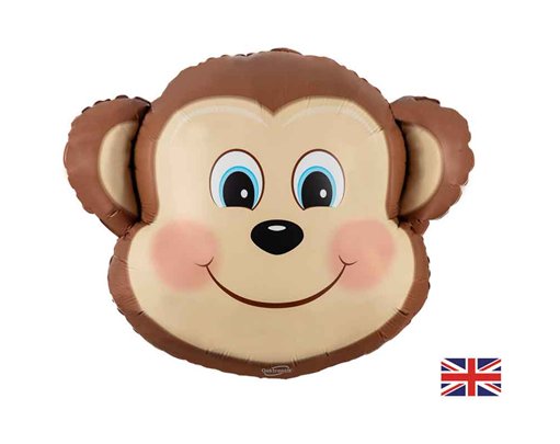 19in CUTE MONKEY HEAD SHAPED FOIL BALLOON