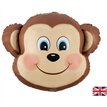 19in CUTE MONKEY HEAD SHAPED FOIL BALLOON