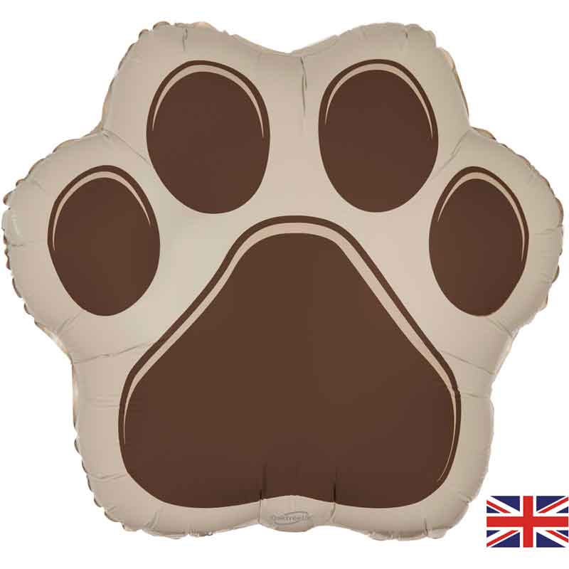 20in LARGE BROWN PAW SHAPED FOIL BALLOON
