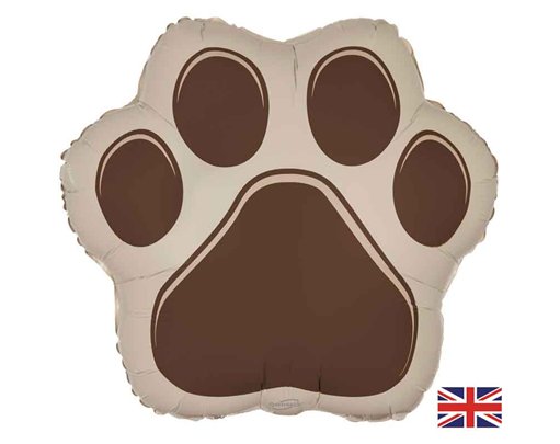 20in LARGE BROWN PAW SHAPED FOIL BALLOON