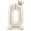 LIGHT CREAM NUMBER 0 STANDING FOIL BALLOON