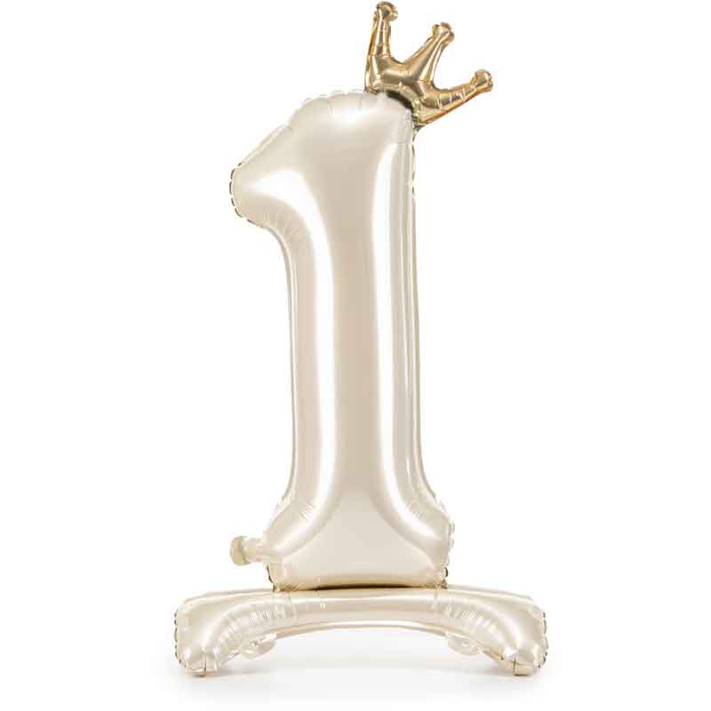 LIGHT CREAM NUMBER 1 STANDING FOIL BALLOON