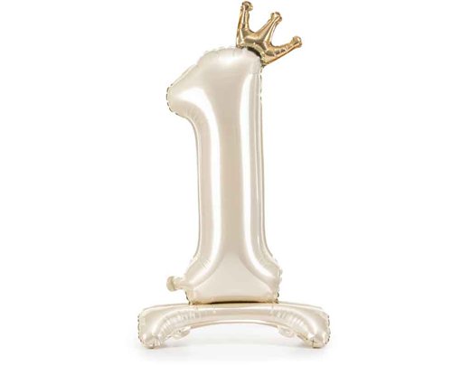 LIGHT CREAM NUMBER 1 STANDING FOIL BALLOON