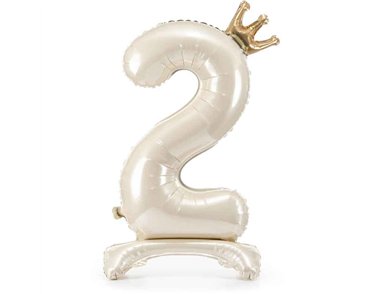 LIGHT CREAM NUMBER 2 STANDING FOIL BALLOON