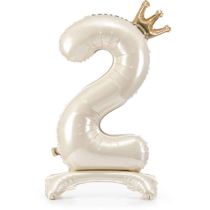 LIGHT CREAM NUMBER 2 STANDING FOIL BALLOON