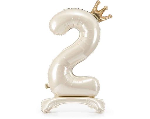 LIGHT CREAM NUMBER 2 STANDING FOIL BALLOON