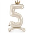 LIGHT CREAM NUMBER 5 STANDING FOIL BALLOON
