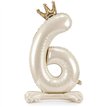 LIGHT CREAM NUMBER 6 STANDING FOIL BALLOON