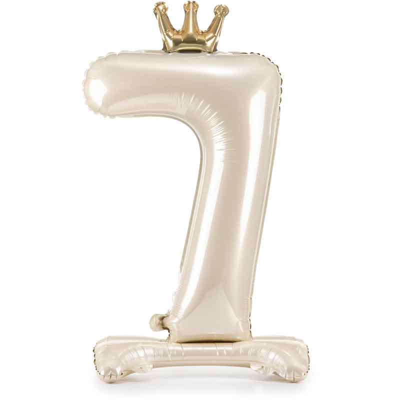 LIGHT CREAM NUMBER 7 STANDING FOIL BALLOON