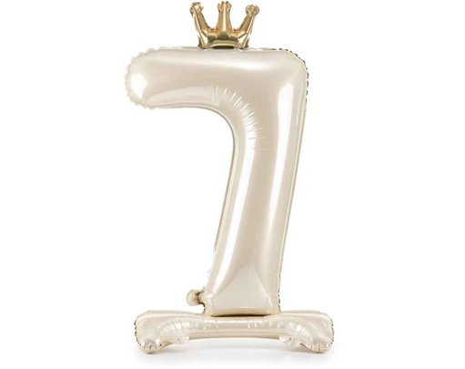 LIGHT CREAM NUMBER 7 STANDING FOIL BALLOON