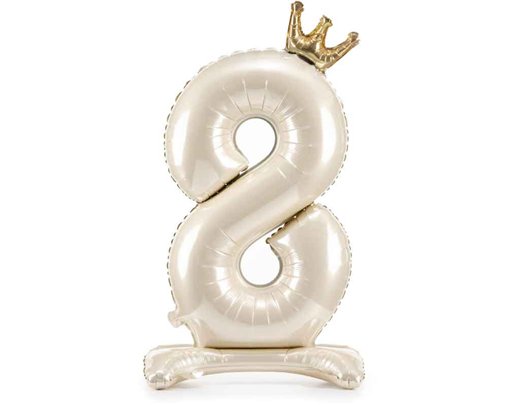 LIGHT CREAM NUMBER 8 STANDING FOIL BALLOON