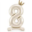 LIGHT CREAM NUMBER 8 STANDING FOIL BALLOON