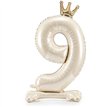 LIGHT CREAM NUMBER 9 STANDING FOIL BALLOON