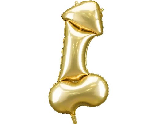 GOLD JUMBO WILLY SHAPED FOIL BALLOON