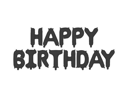 HAPPY BIRTHDAY BLACK AIR FILL FOIL BALLOON KIT