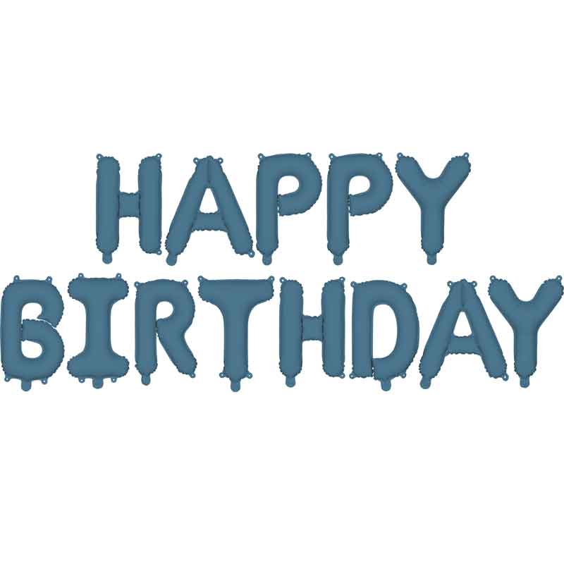 HAPPY BIRTHDAY NAVY BLUE AIR FILL FOIL BALLOON KIT