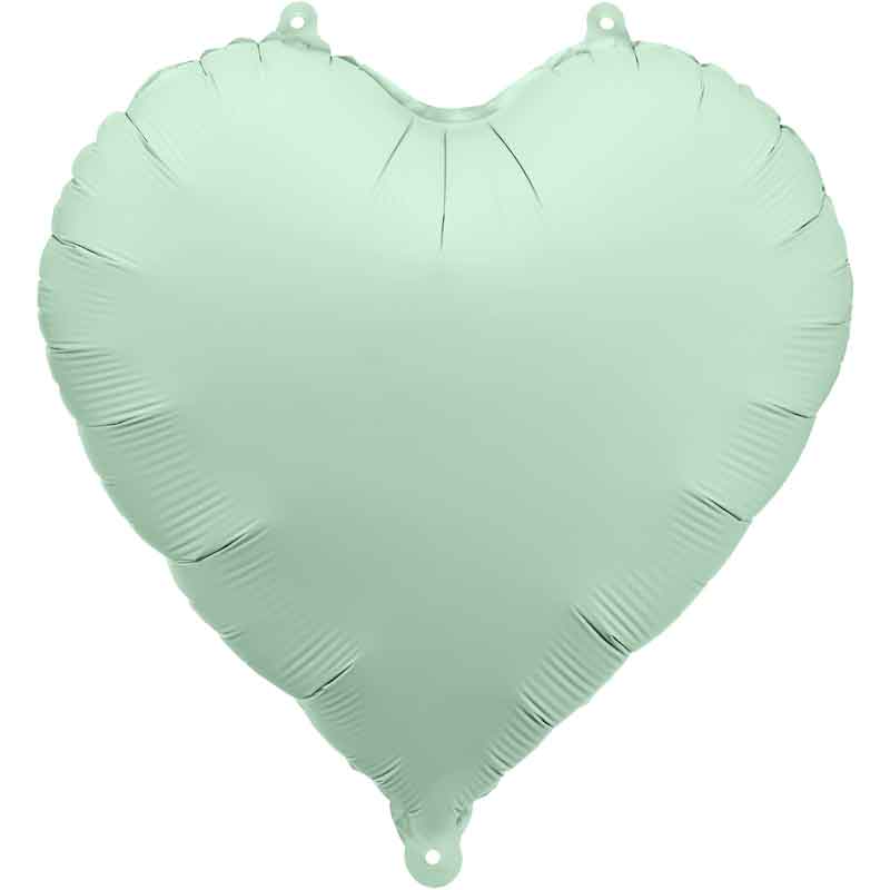45cm GREEN HEART FOIL BALLOON